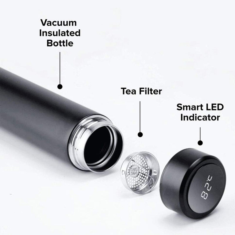 LED Temperature Display Bottle Stainless Steel Thermos Tea Filter