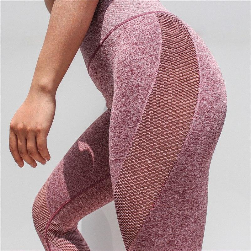 High Waist Tummy Control Mesh Workout Leggings