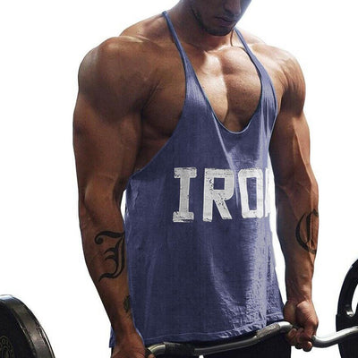 Men's Athletic Printed Gym Workout Bodybuilding Tank Tops  Y Back Fitness Lightweight Strap Muscle Fit Stringer Extreme Tee