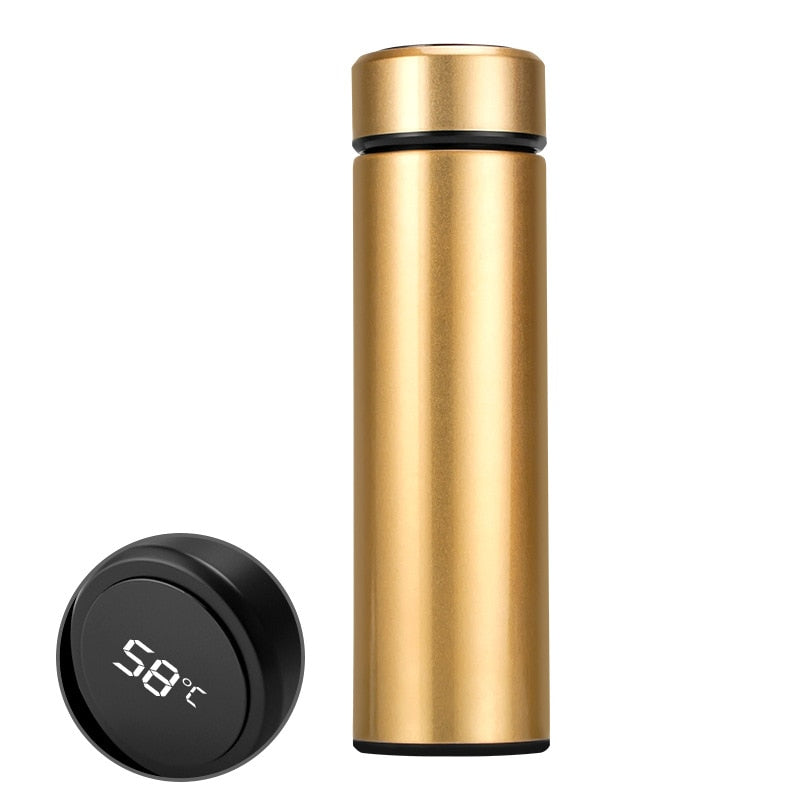 LED Temperature Display Bottle Stainless Steel Thermos Tea Filter