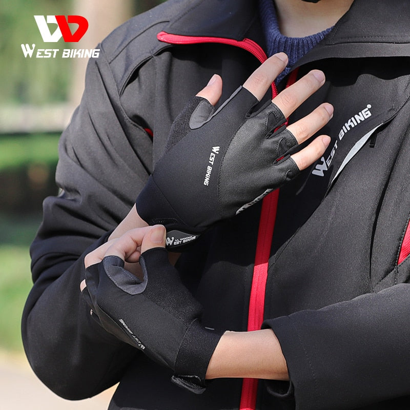 WEST BIKING Cycling Gloves Half Finger Anti Slip Shockproof Bike Gloves Gel Pad Summer Women Men Sports MTB Road Bicycle Gloves