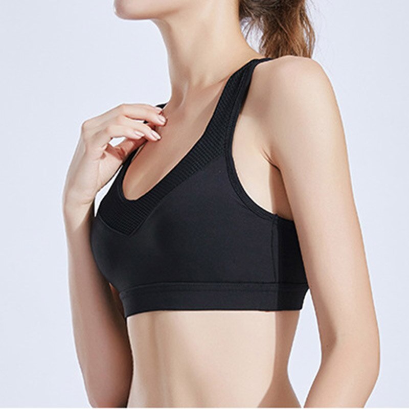 Women Push Up  Sexy Breathable Sports Top Female Gym Fitness Cross Strap Sport Underwear Female Patchwork Running Women Tank Top