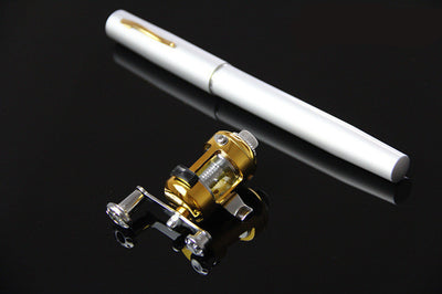 Outdoor Stream Portable Pocket Telescopic Mini Fishing Rod Pole Pen Shape Folded River Lake Fishing Rod With Reel Wheel