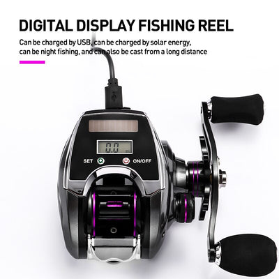 Electronic Fishing Reel Counter Digital Display Baitcasting Reel 8.0:1 High Speed Ratio 2020 New Profile Line Pesca