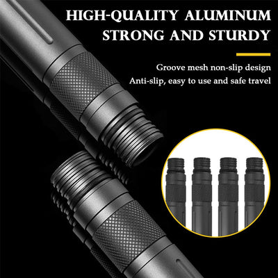 Hiking Aluminum Alloy Tactical Stick Trekking Pole Portable Camping Tactical Cane Multi-Functional Defensive Sports