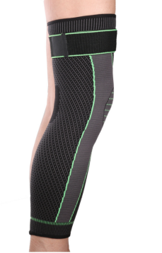 Hot elastic yellow-green stripe sports lengthen knee pad leg sleeve non-slip bandage compression leg warmer for men and women