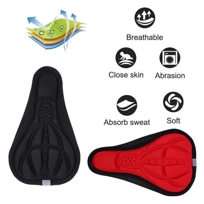 MTB Mountain Bike Cycling Thickened Extra Comfort Ultra Soft Silicone 3D Gel Pad Cushion Cover Bicycle Saddle Seat 4 Colors