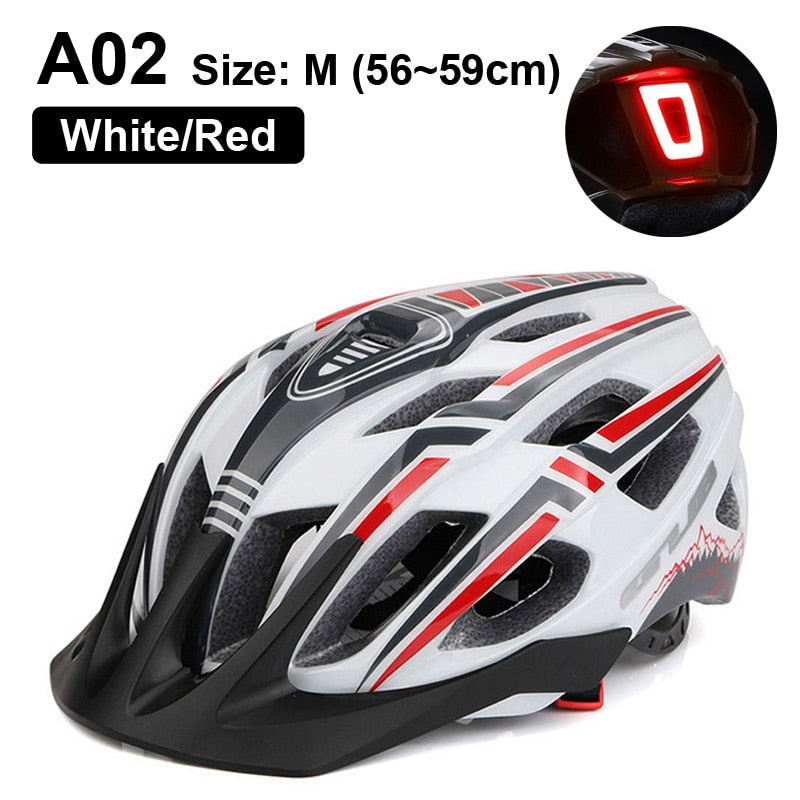 LED Light Rechargeable Cycling Mountain Road Bike Helmet