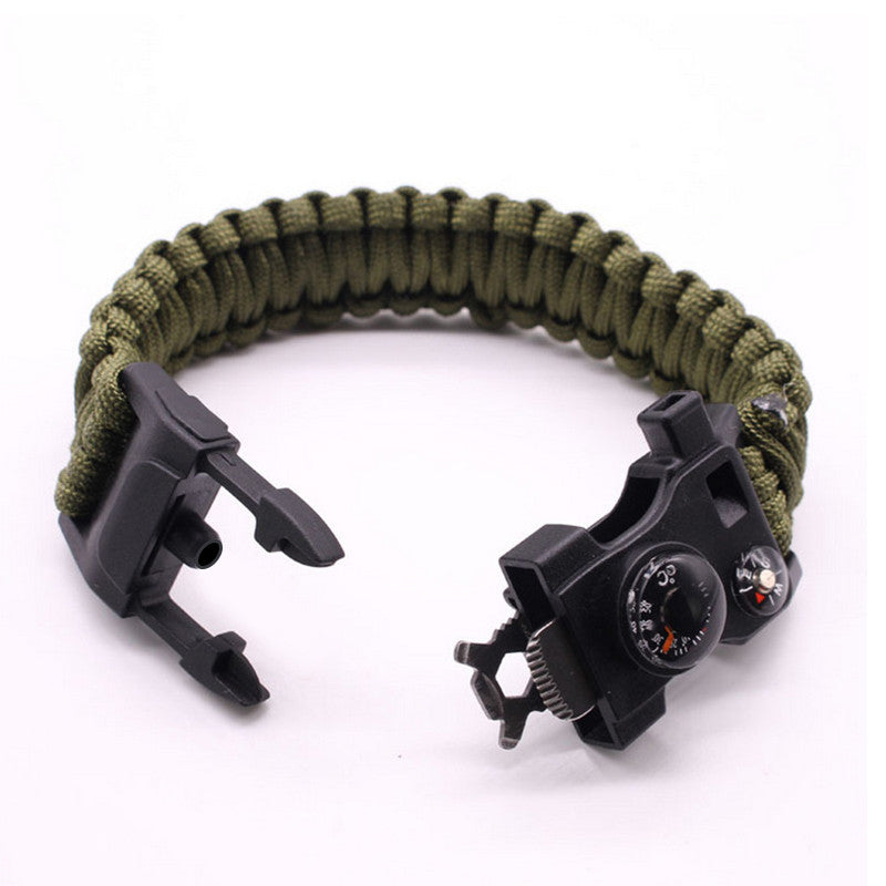 15 In 1 Paracord Survival Bracelet Multi-function Military Emergency Camping Rescue EDC Bracelets Escape Tactics Wrist Strap