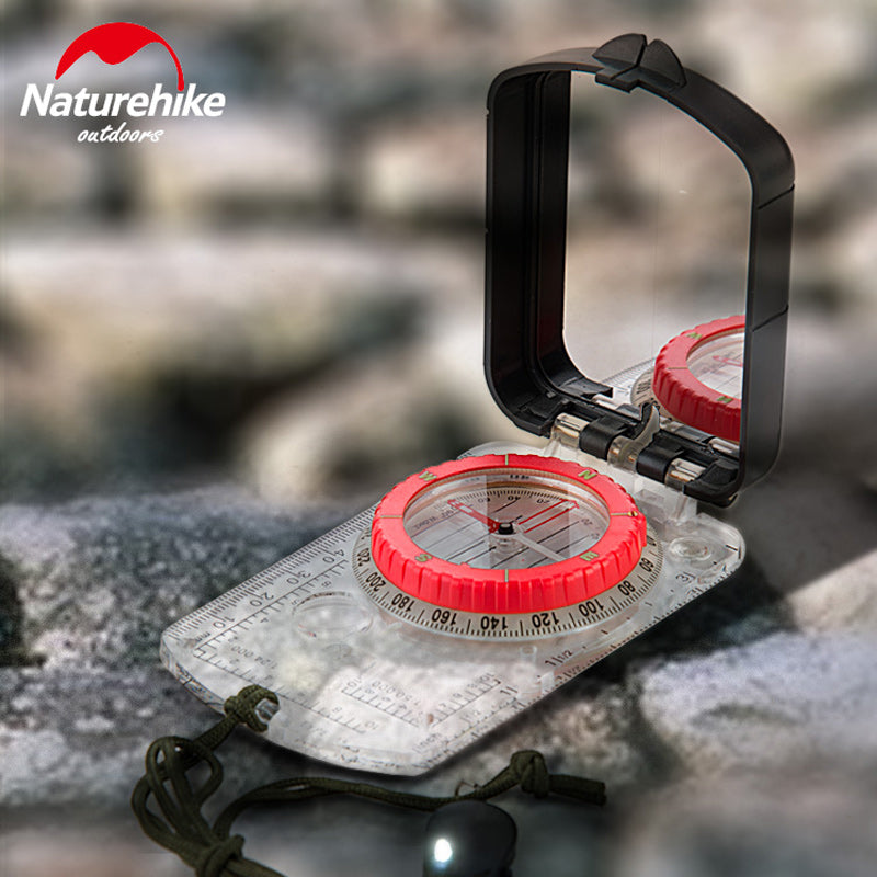 NatureHike Luminous Compass With Mirror LED Light Durable Anti-shock Stable Waterproof Hiking Climbing Multifunctional Compass