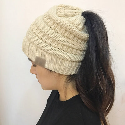 Warm ponytail beanie "Celine"