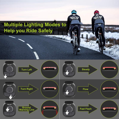 Smart Auto Brake Sensing Light Bicycle Wireless Turn Light