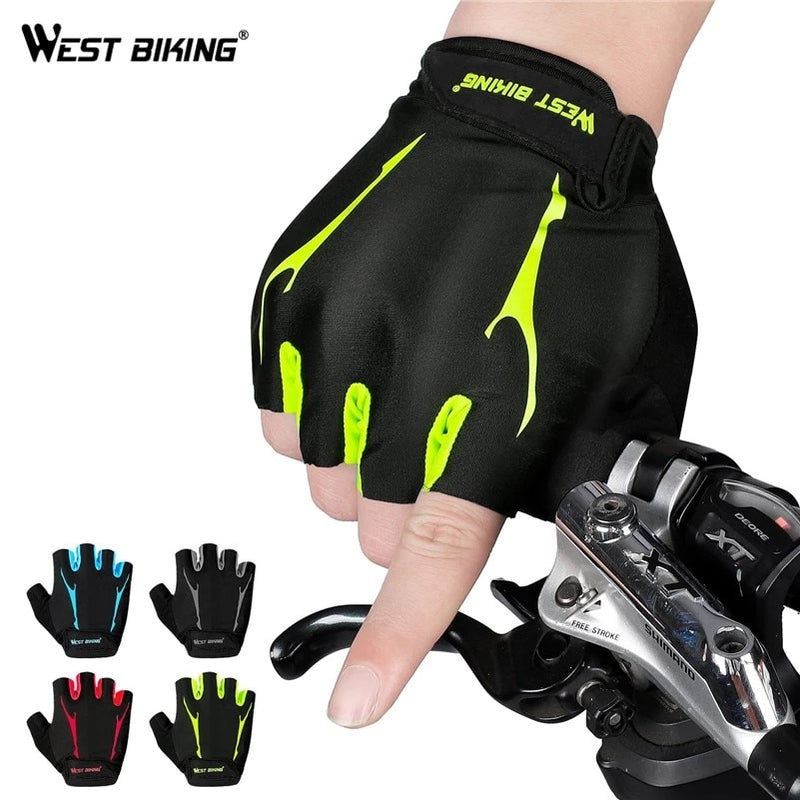 WEST BIKING Cycling Gloves Half Finger Anti Slip Shockproof Bike Gloves Gel Pad Summer Women Men Sports MTB Road Bicycle Gloves