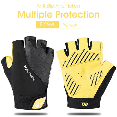 WEST BIKING Cycling Gloves Half Finger Anti Slip Shockproof Bike Gloves Gel Pad Summer Women Men Sports MTB Road Bicycle Gloves