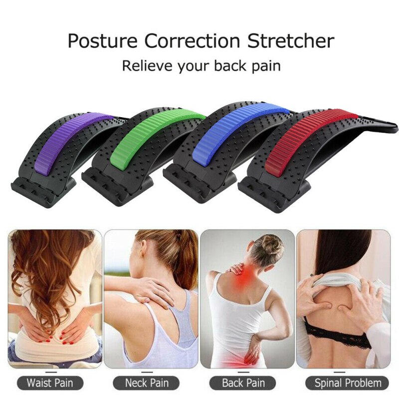 1PC Back Stretch Equipment Magic Stretcher Fitness Lumbar Massager Relaxation Spine Pain Relief Posture Corrector