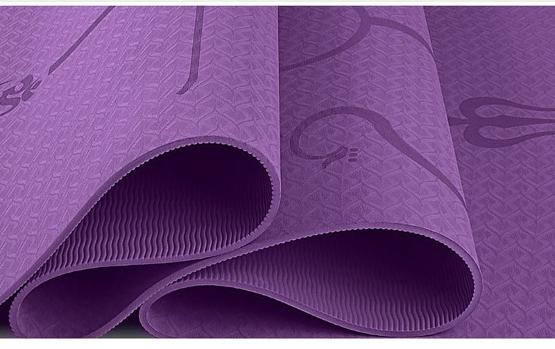 Non-Slip TPE Yoga Mat With Position Line