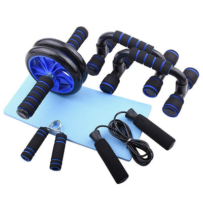 Muscle Exercise Equipment Abdominal Press Wheel Roller Home Fitness Equipment Gym Roller Trainer with Push UP Bar Jump Rope