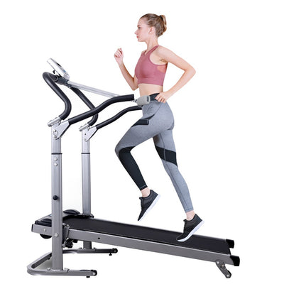 Multifunctional Long And Widened Version Of Shock-absorbing Mechanical Treadmill
