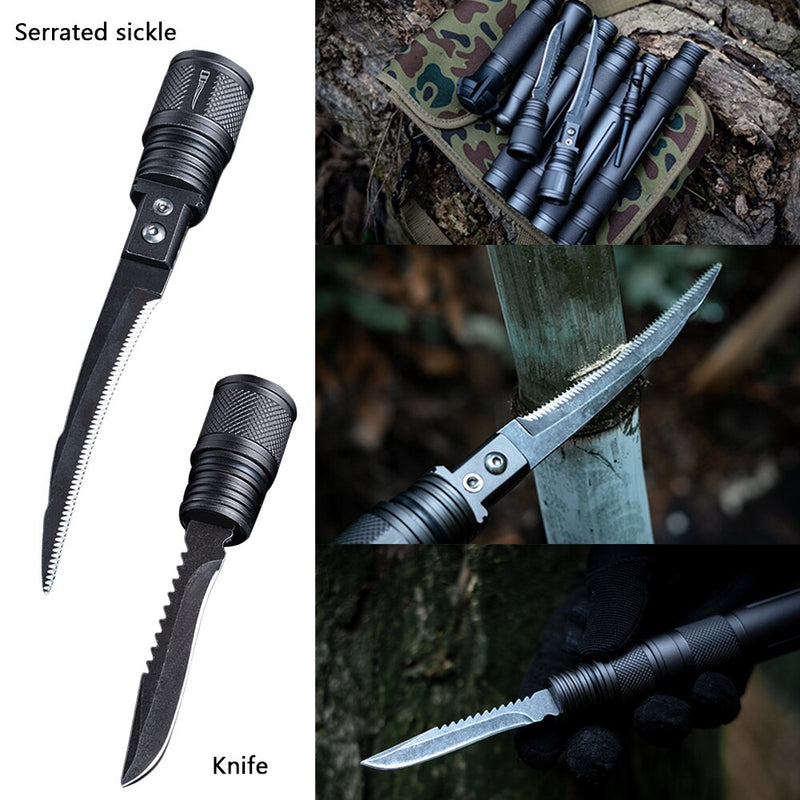 Hiking Aluminum Alloy Tactical Stick Trekking Pole Portable Camping Tactical Cane Multi-Functional Defensive Sports