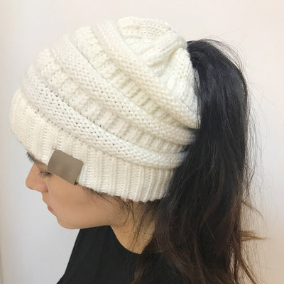 Warm ponytail beanie "Celine"