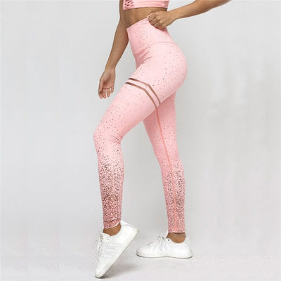 High Waisted Glittered Push Up Workout Leggings