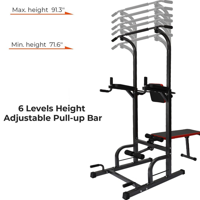 Workout Dip Station Sit Up Bench Adjusting Height Home  Gym Pull Up Dip Station