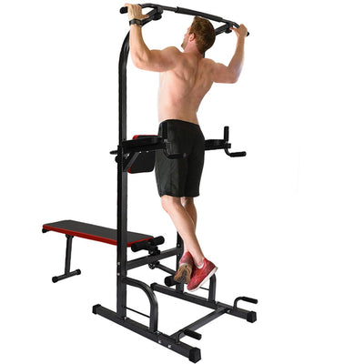 Workout Dip Station Sit Up Bench Adjusting Height Home  Gym Pull Up Dip Station