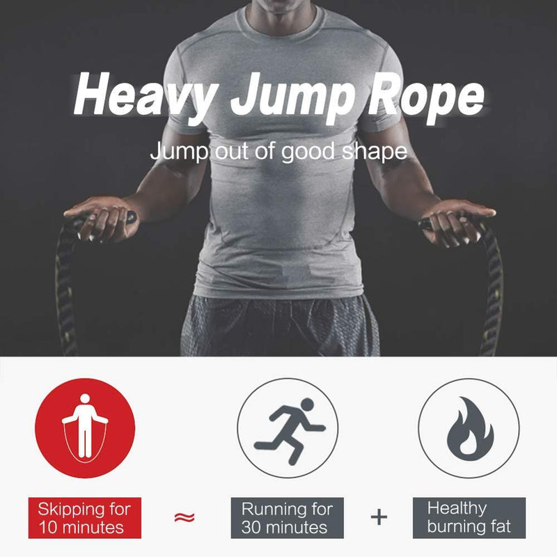 25mm Fitness Heavy Jump Rope Crossfit Weighted Battle Skipping Ropes Power Training Improve Strength Building Muscle 2.8m/3m