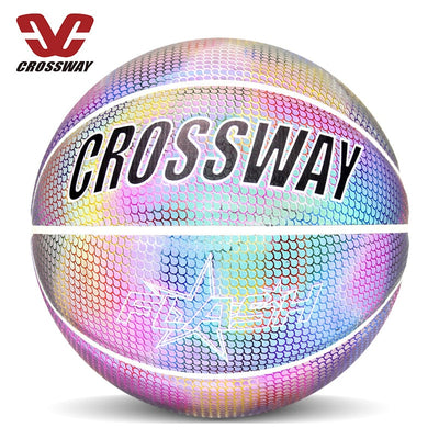 Holographic Reflective Basketball Ball Wear-Resistant Luminous Night
