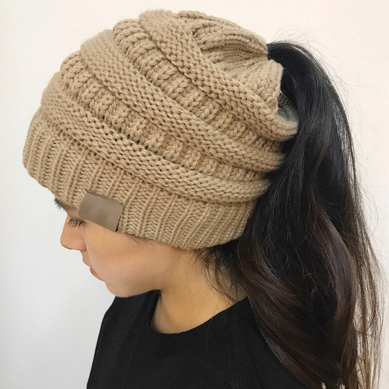 Warm ponytail beanie "Celine"