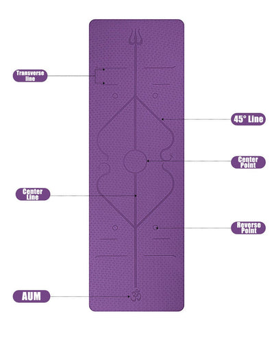 Non-Slip TPE Yoga Mat With Position Line