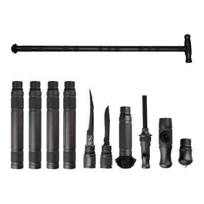 Hiking Aluminum Alloy Tactical Stick Trekking Pole Portable Camping Tactical Cane Multi-Functional Defensive Sports