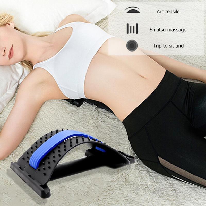 Back Stretch Equipment Massager Magic Stretcher Fitness Lumbar Support Relaxation Spine Pain Relief