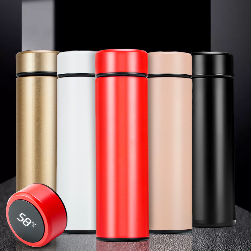 LED Temperature Display Bottle Stainless Steel Thermos Tea Filter