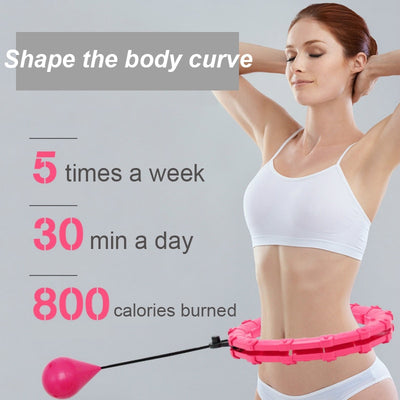 Sybiloo Smart Weighted Fit  Hula Hoop for Adults Weight Loss, 24 Detachable Knots, 2 in 1 Abdomen Fitness Massage, Great for Adults and Beginners